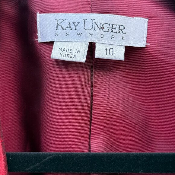 Stunning in Red!! Size 10 2 Piece Shimmery Kay Unger Suit-Skirt Set - Picture 6 of 6